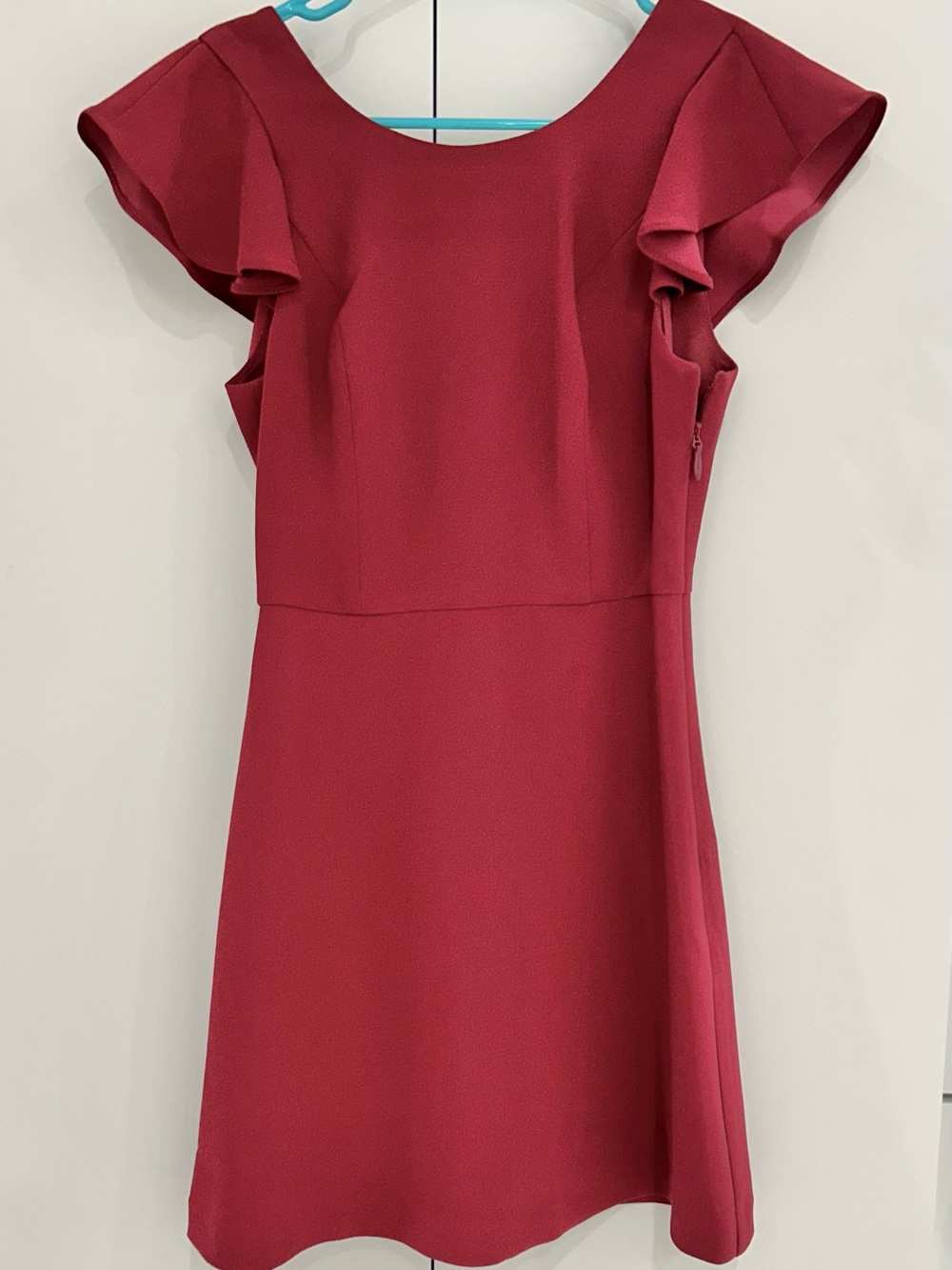 Women’s vibrant raspberry  Flutter Sleeve Dress
